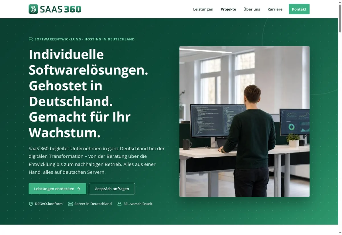Website-Screenshot: SaaS360